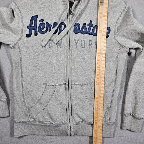 Aeropostale Hoodie Womens XS Sherpa Lined Full Zip Fleece Embroidered Y2K Preppy - Picture 11 of 12